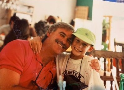 Childhood picture of Jessie Pavelka with his father.
